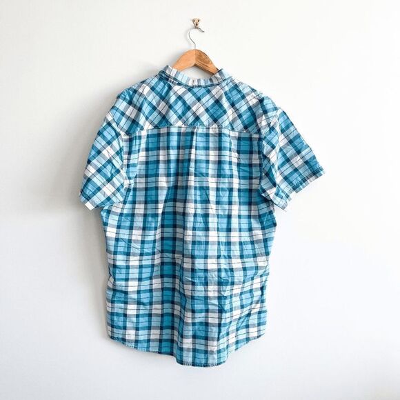 O'Neill Mens Shirt Casual Collared Short Sleeve Standard Fit Plaid Blue XXL - Picture 2 of 7